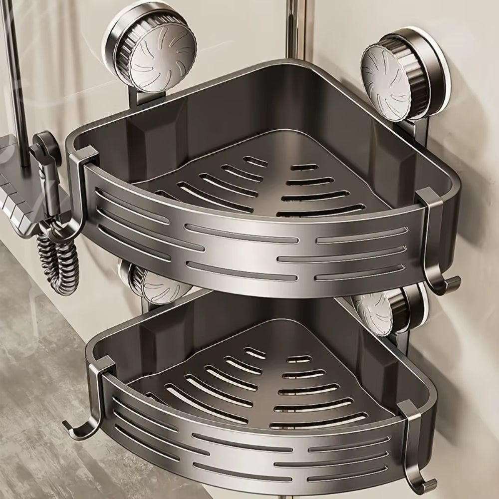 Corner Shower Shelf with Suction Cups, No-Drill Bathroom Caddy – image 3
