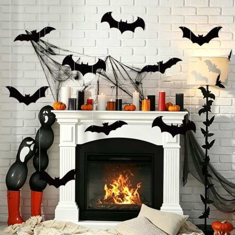 Hanging Bats Halloween Decorations 18 Pack 3D Flying Bats – image 4