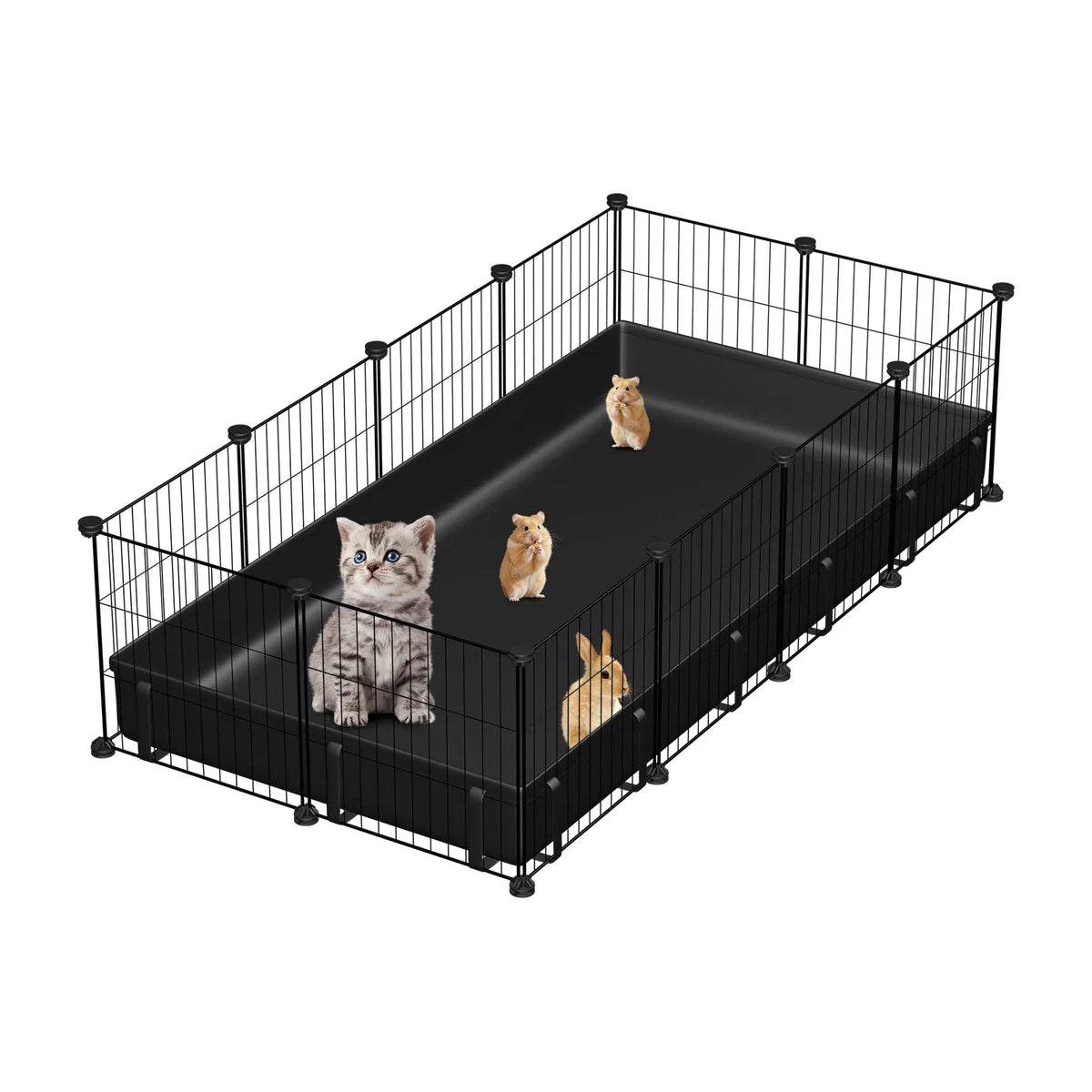 Guinea Pig Cage, 20-Panel DIY Small Animal Playpen with Floor Mat – image 13