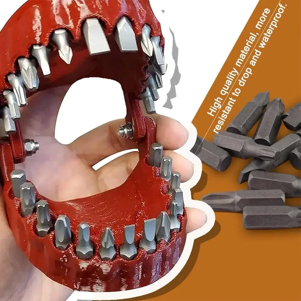 Funny Denture Bit Holder - Teeth Shaped 1/4 Inch Hex Screwdriver Bit Holder Gag Gift