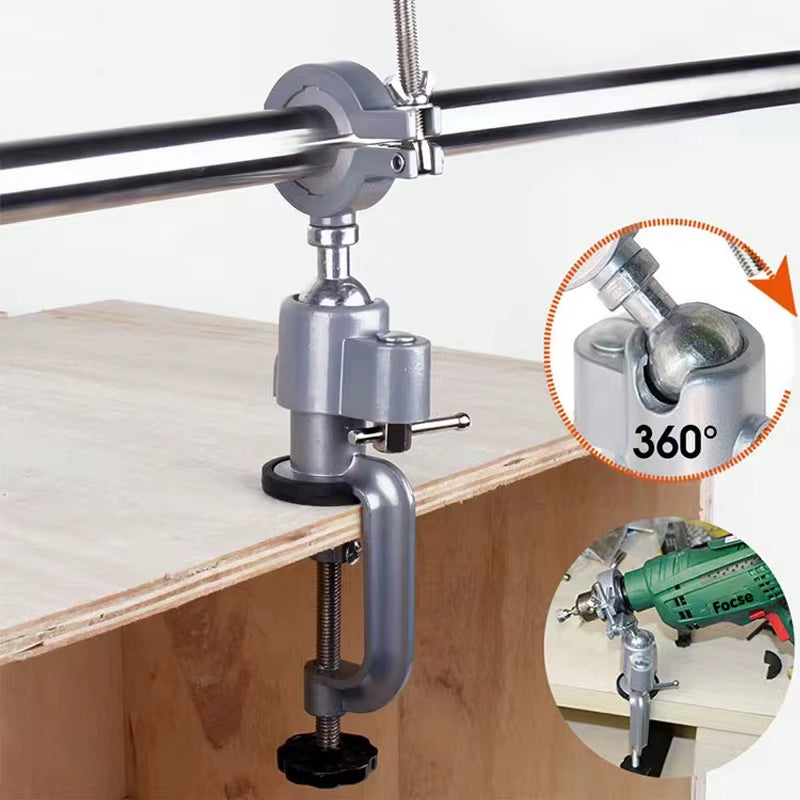 360 Degree Swivel Bench Vise - Drill Stand Holder Clamp for Woodworking & Grinding