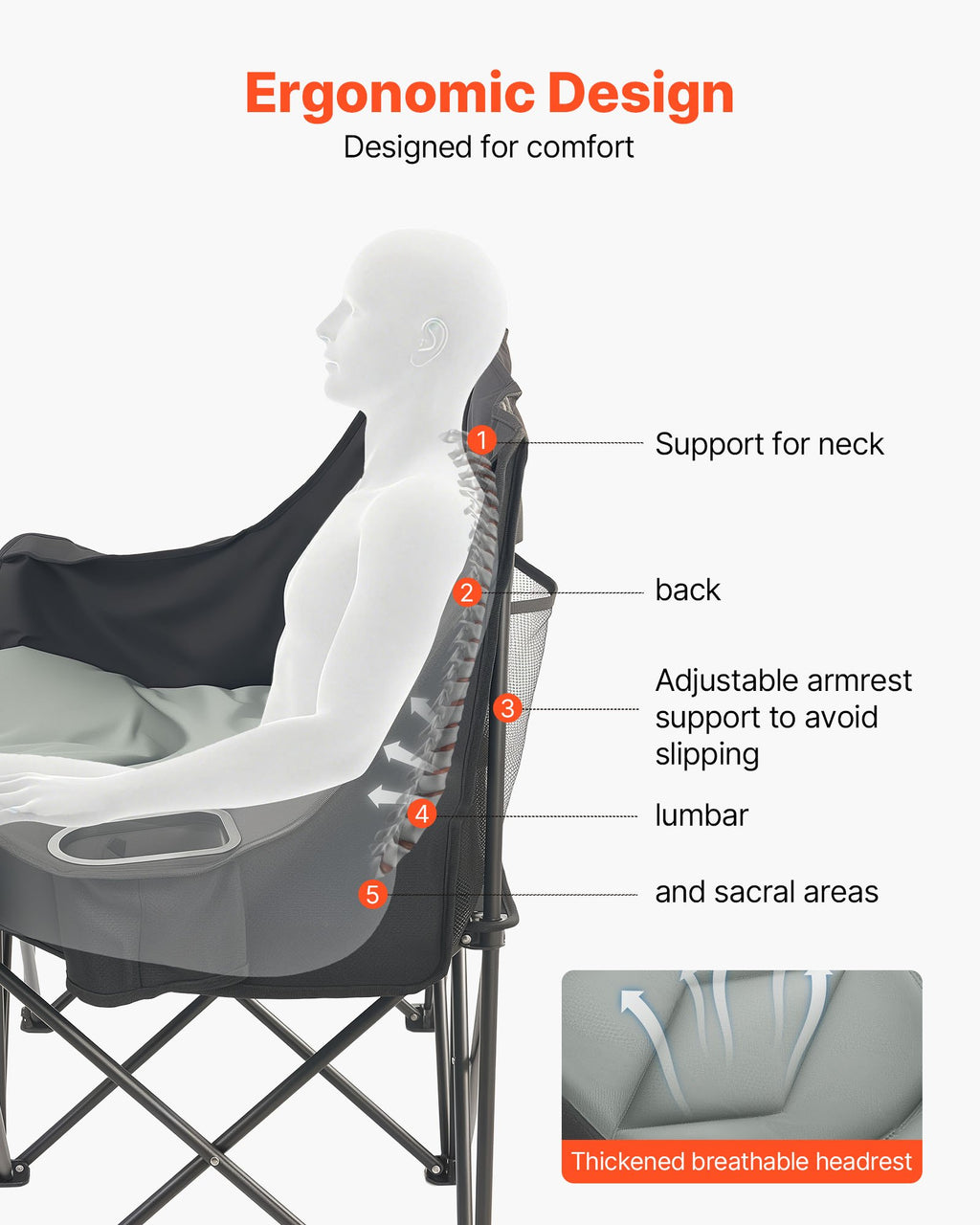 Double Camping Chair Two Person Oversized 660 lb with Cup Holders – image 3