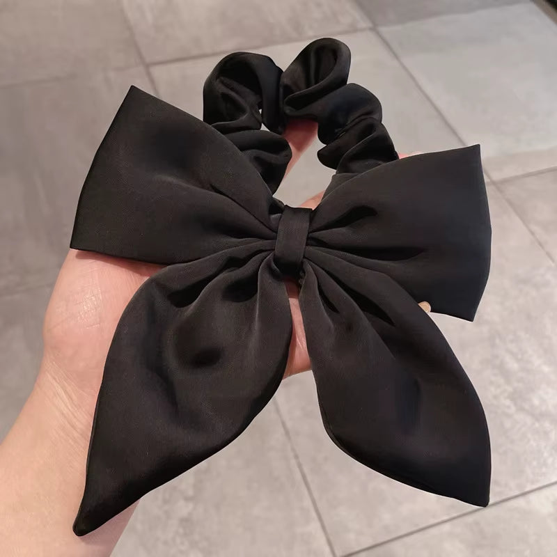 Satin Bow Hair Ties, Large Elastic Ponytail Holders – image 9