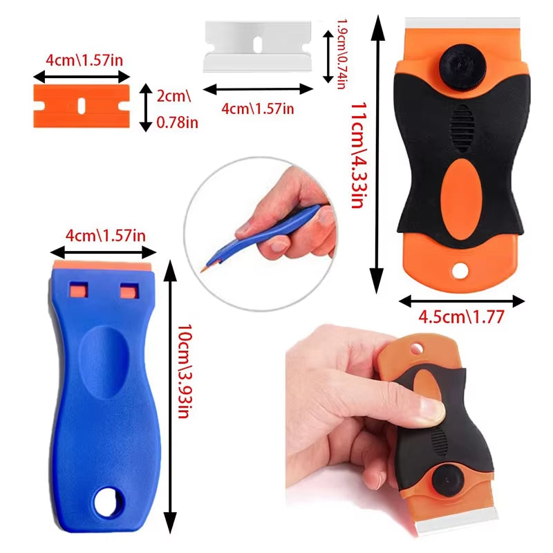 Glass Razor Scraper - Sticker & Glue Remover with Blades