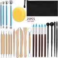 Pottery Clay Sculpting Tool Set, 25 Pc Double-Sided Wood