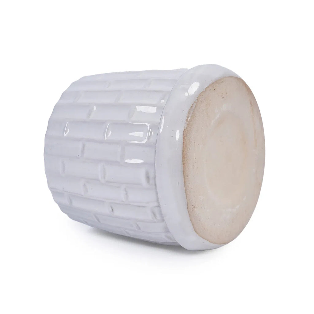 Ceramic Planter Set of 2, White Glazed 6 and 8 in Orchid Pots – image 4