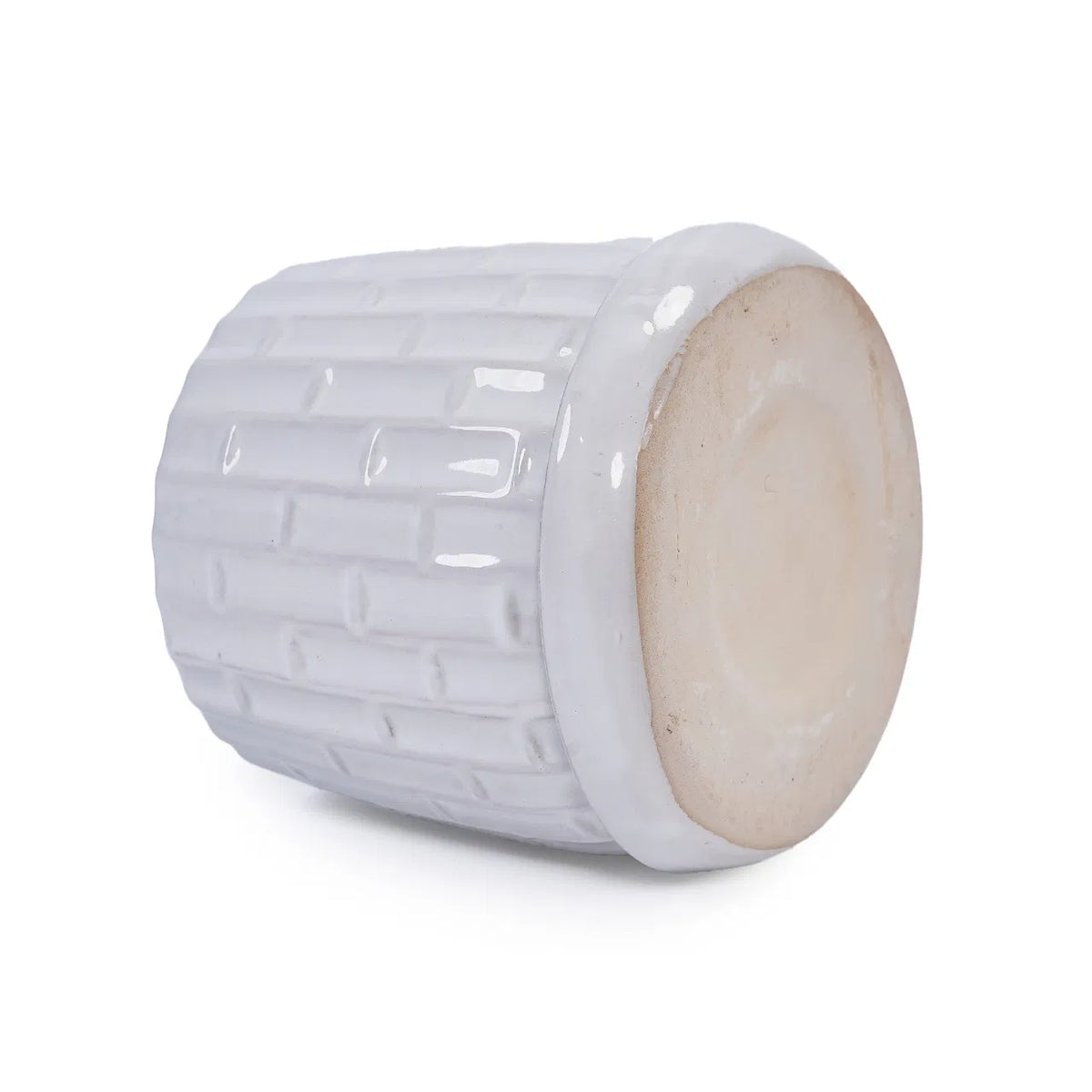 Ceramic Planter Set of 2, White Glazed 6 and 8 in Orchid Pots – image 4
