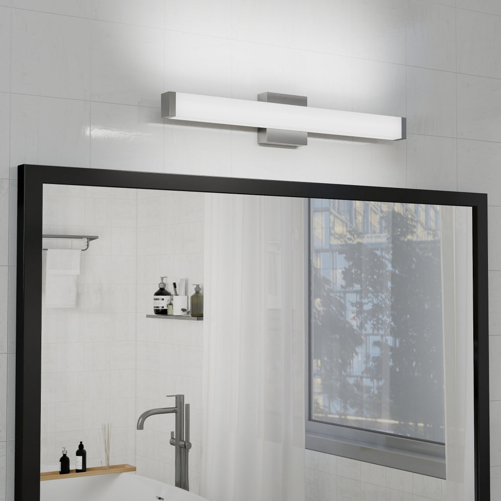 Brushed Nickel LED Vanity Light Bar 25 Inch over Mirror Fixture