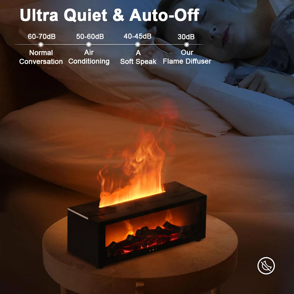 Flame Essential Oil Diffuser - Aromatherapy Humidifier with RGB Light & Remote