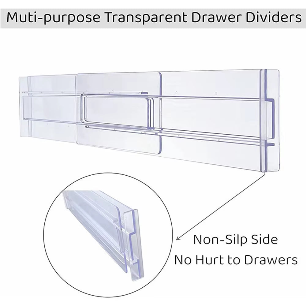 Adjustable Drawer Divider – Clear Plastic Organizer for Drawers – image 5