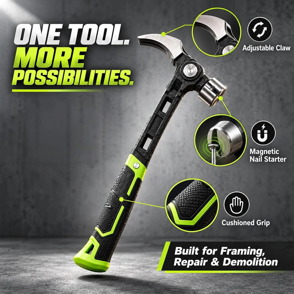 Nail Puller Hammer – Adjustable with Magnetic Nail Holder – image 6