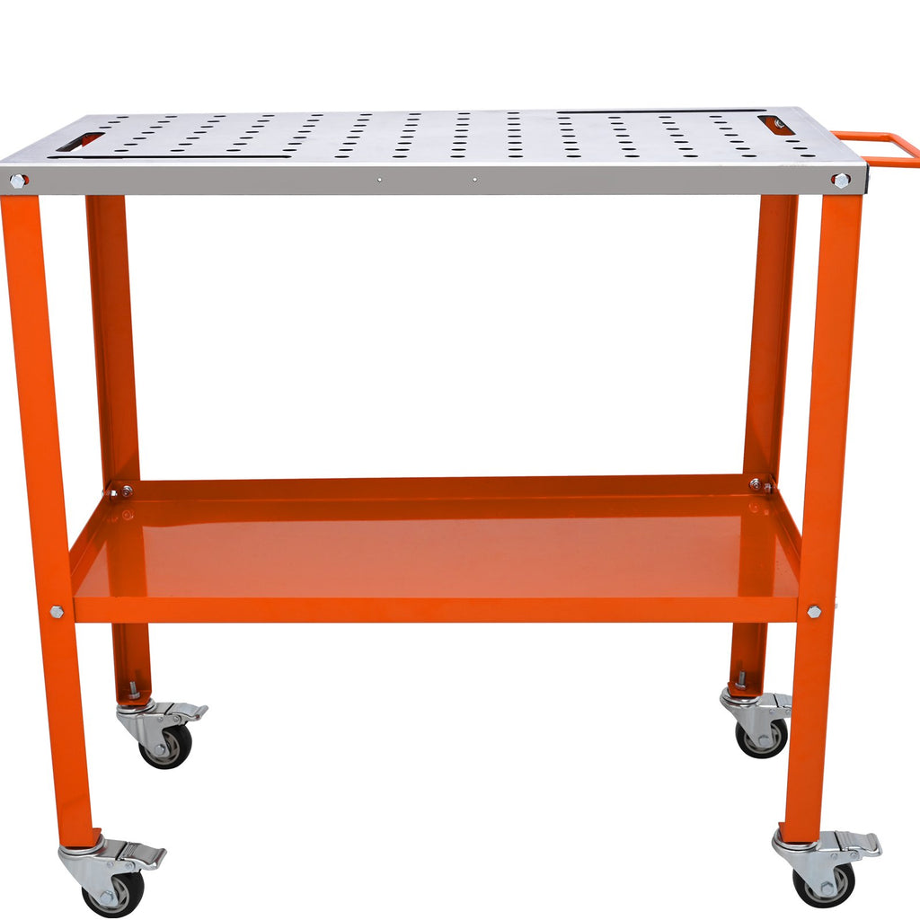 Welding Table on Wheels – 1200 lb Steel Workbench with Locking Casters – image 6