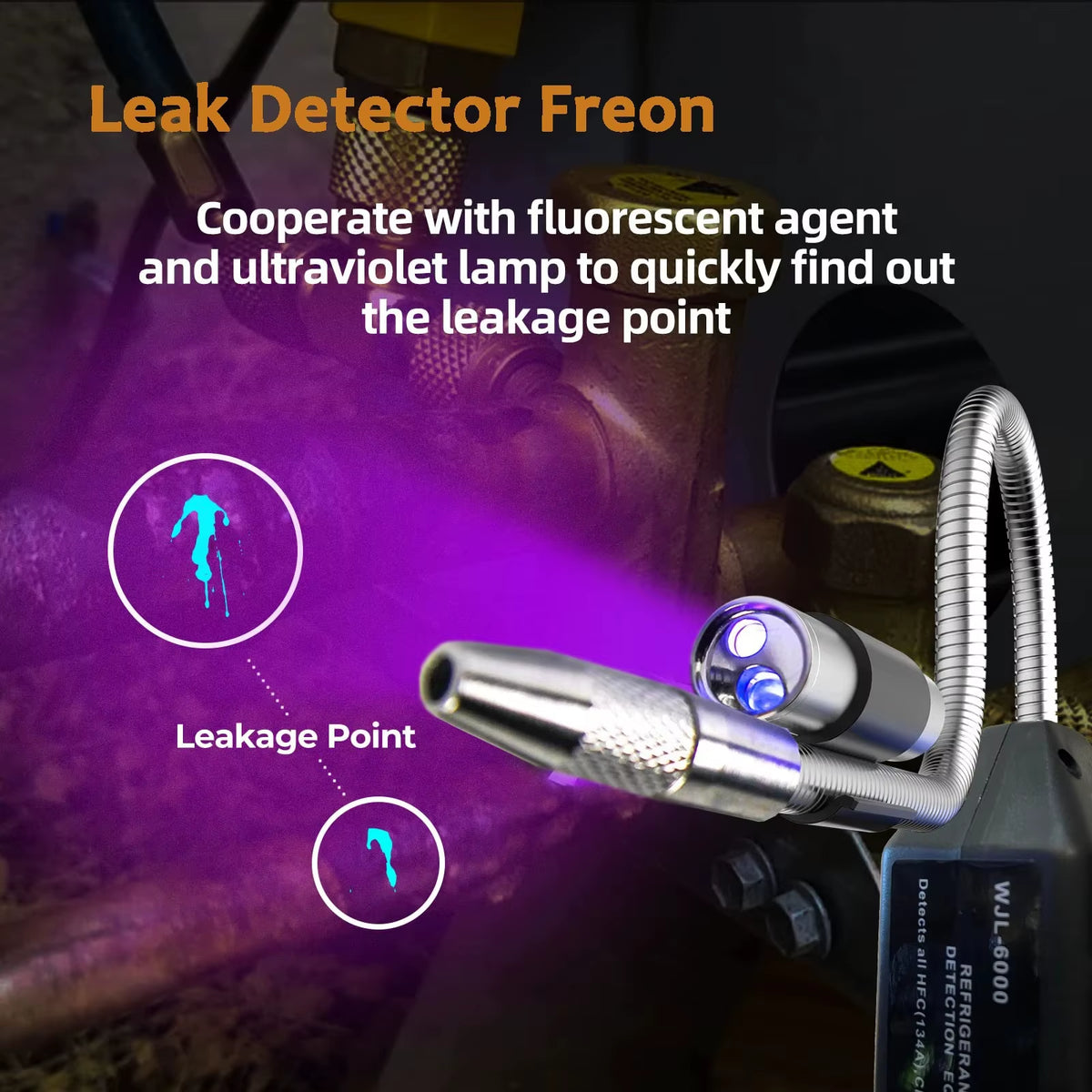 HVAC Halogen Refrigerant Leak Detector WJL-6000