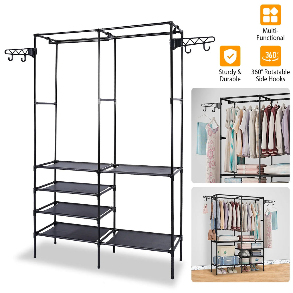 Garment Rack with Shelves – Freestanding Metal Clothes Organizer – image 5