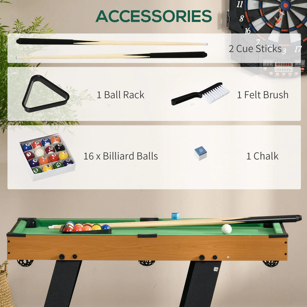 38 Inch Folding Mini Pool Table Set With Balls, Cues And Rack – image 5