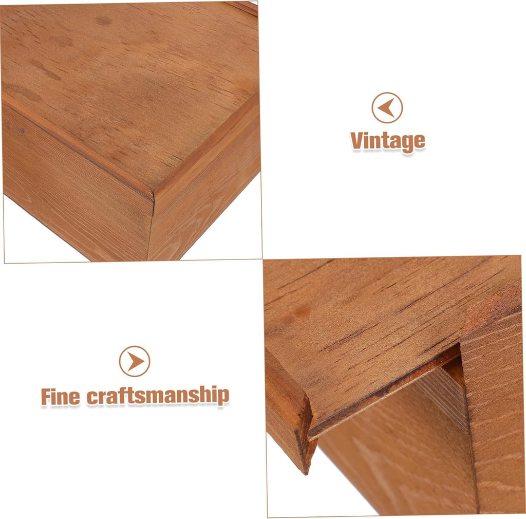 Wooden Jewelry Box with Drawer, Vintage Keepsake Box, 10.6 x 7.8 in – image 3