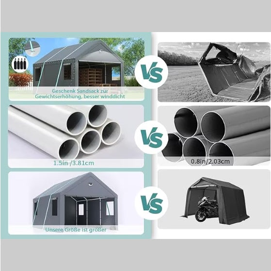 Portable Carport – 10x16 ft Heavy Duty Car Canopy Garage Tent