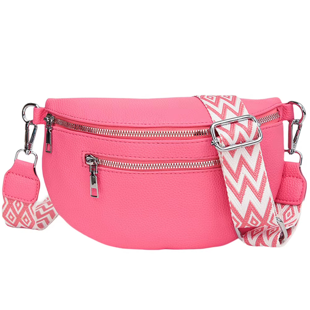 Crossbody Sling Bag Half-Moon PU Leather Chest Bag – image 7