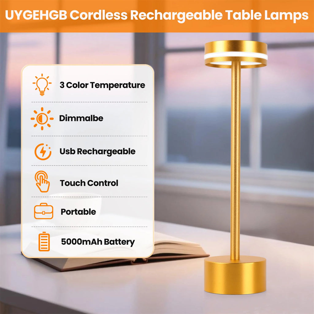 Cordless Table Lamp, Rechargeable 5000mAh LED Touch Lamp – image 5