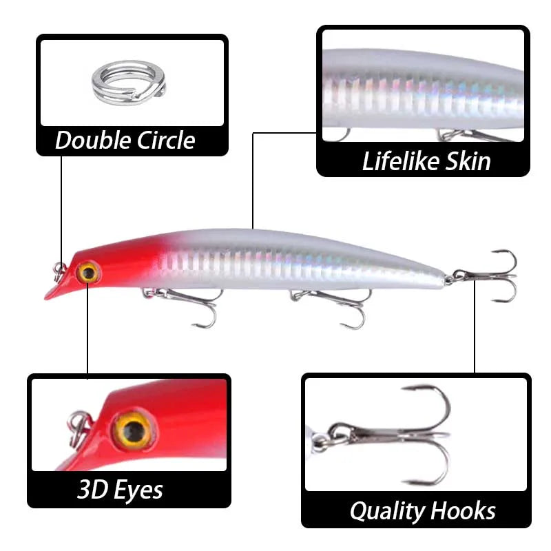 6-Piece Floating Hard Bait Fishing Lures – image 3