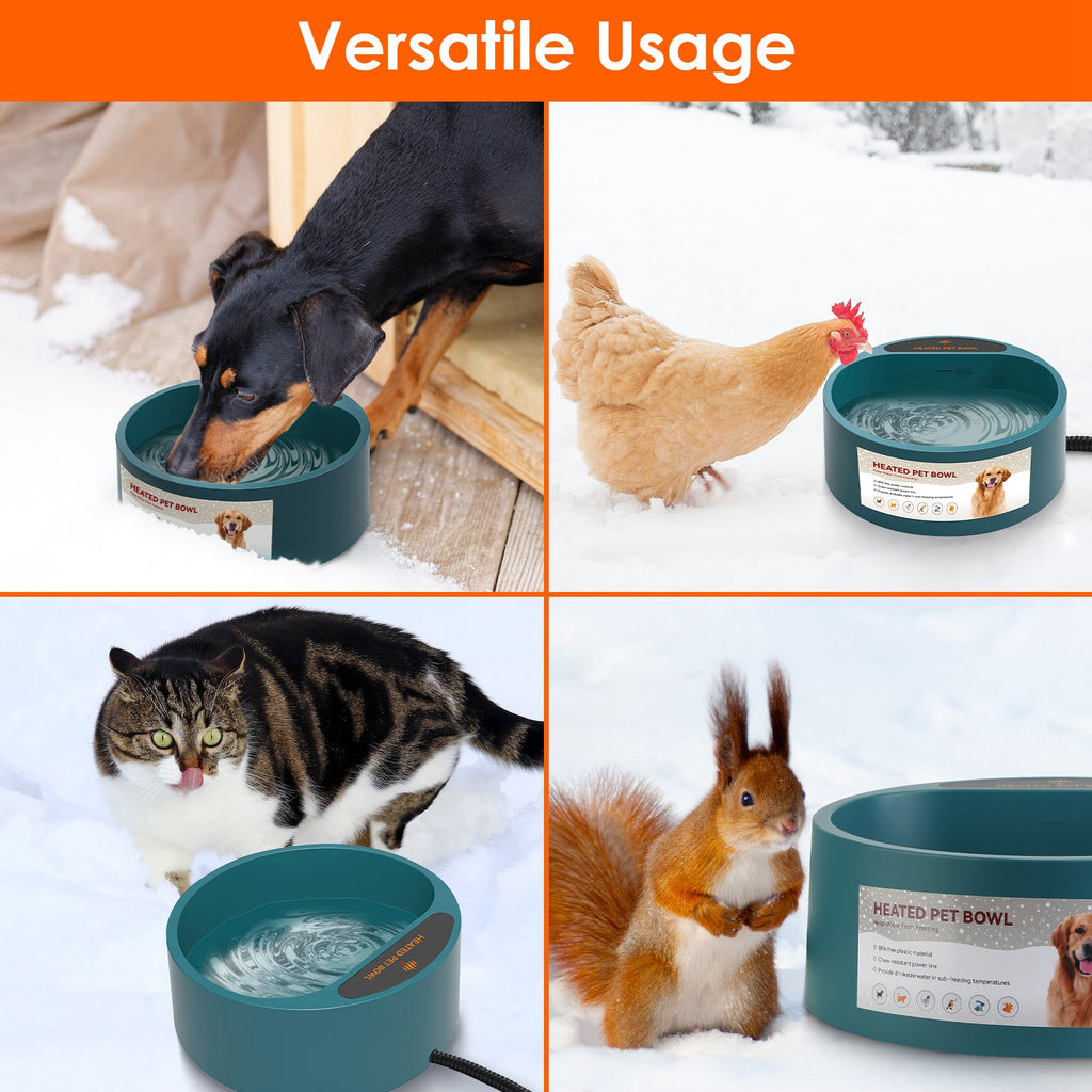 Heated Pet Water Bowl 74oz Thermostatic Outdoor Dog Cat Bowl – image 9