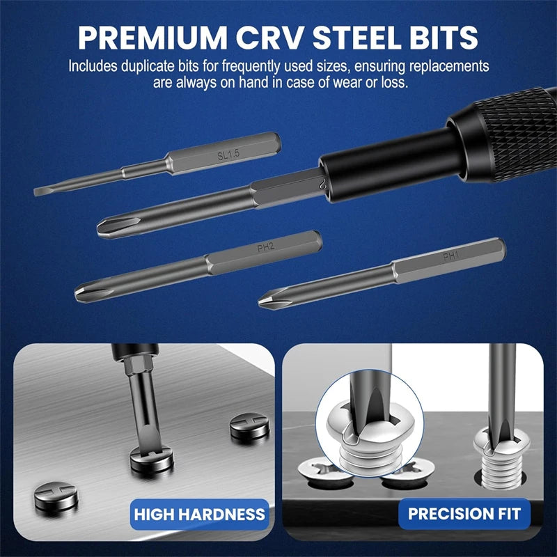 Precision Screwdriver Set 152-in-1, Magnetic Electronics Repair Kit – image 6