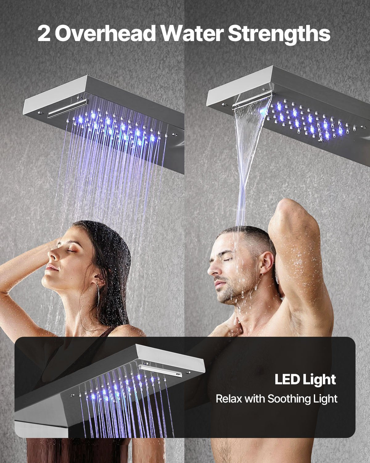 Shower Panel Tower System 53 in with Rain, Waterfall & Body Jets – image 4