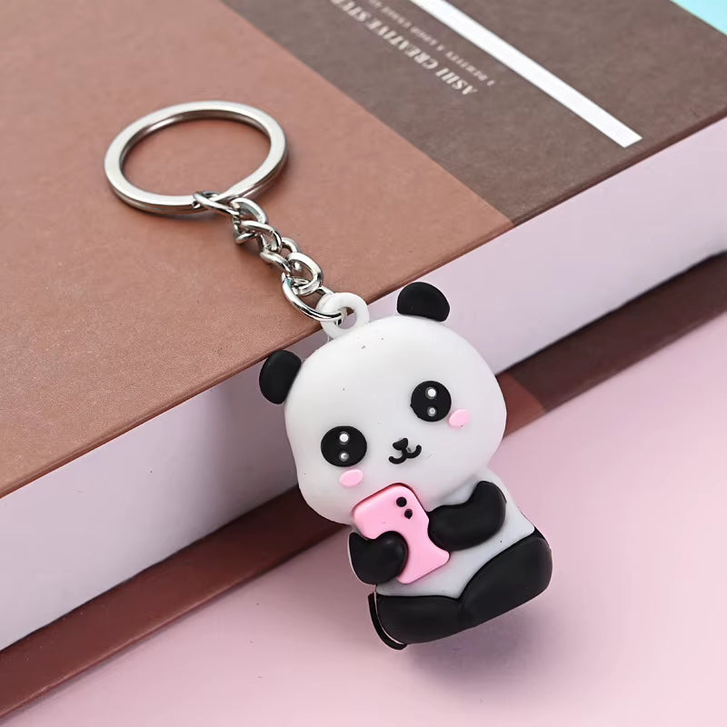 Cute Cartoon Panda Couple Keychain – image 8