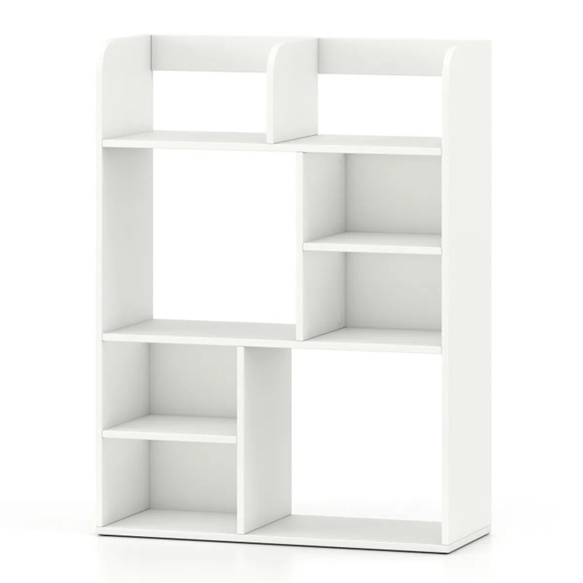 Vertical 8-Cube Desktop Storage Shelf, White Desk Organizer Hutch – image 2