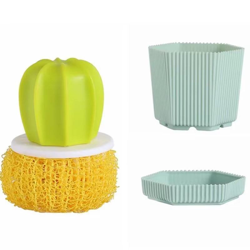 Cactus Dish Brush with Handle for Pots & Pans – image 6