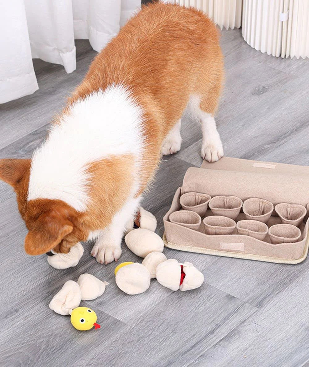 Snuffle Mat for Dogs, Slow Feeding Mat with 8 Squeaky Plush Eggs – image 5
