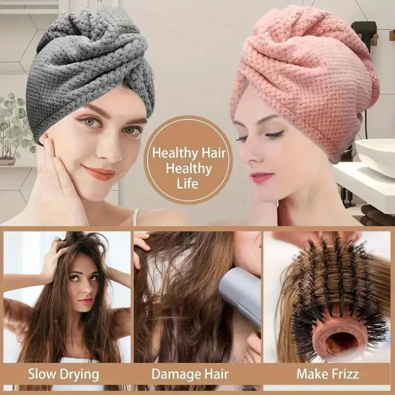 Hair Towel Wrap 3-Pack Microfiber Quick Dry Turban – image 4