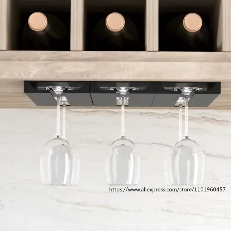 Wine Glass Rack – 2-Pack Under Cabinet Stemware Holder – image 6