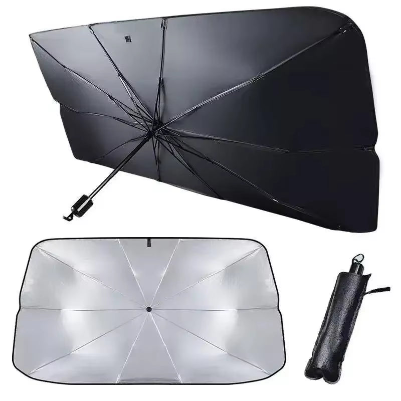 Windshield Sun Shade Umbrella - Foldable Reflective UV Car Sunshade – image 6