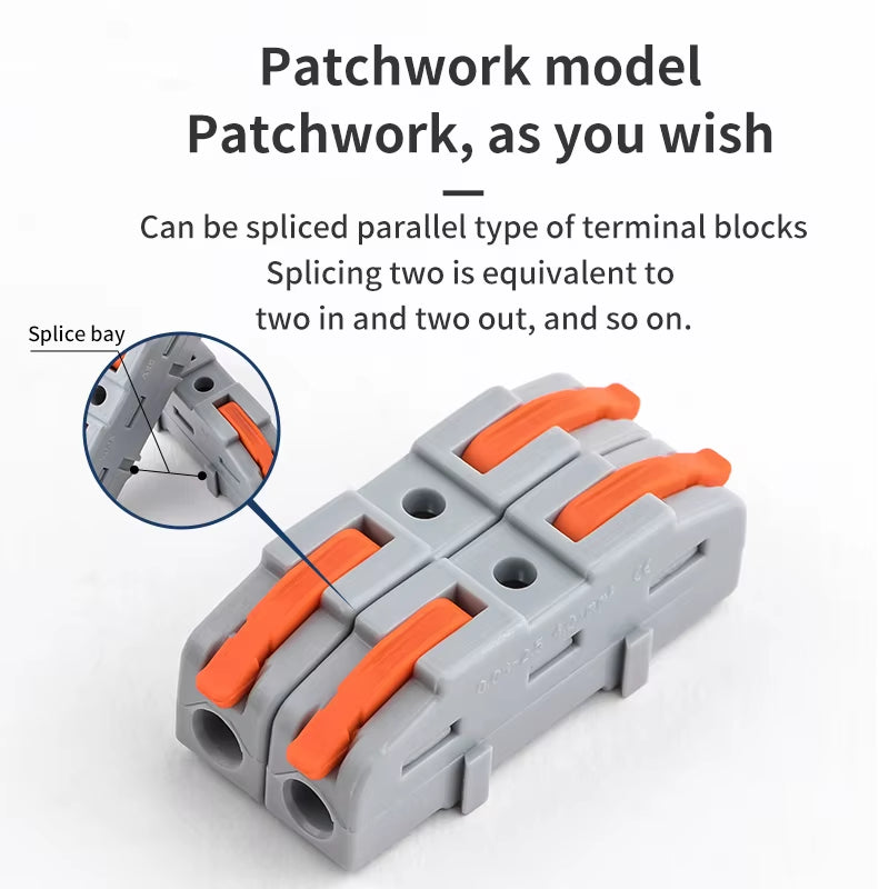Electrician Inline Lever Wire Connectors 20 Pack - Compact Splicing, 28-11 AWG