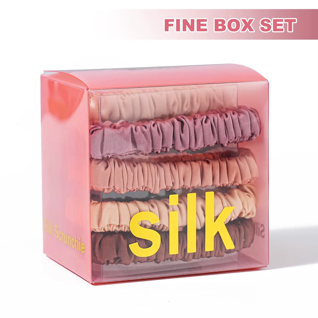 Skinny Scrunchies 8-Pack, Smooth Ponytail Holders in Gift Box – image 5