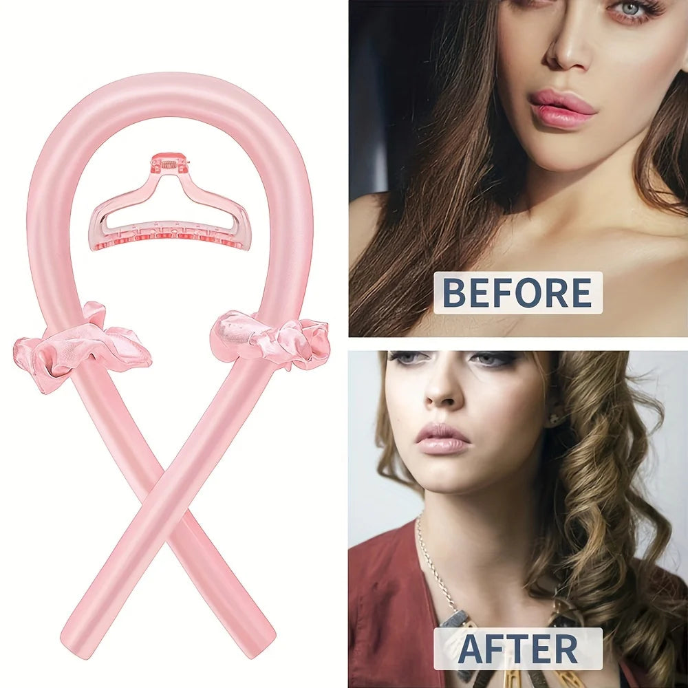 5-Piece Heatless Curling Set - Curl Rod Headband, Clips & Comb – image 3