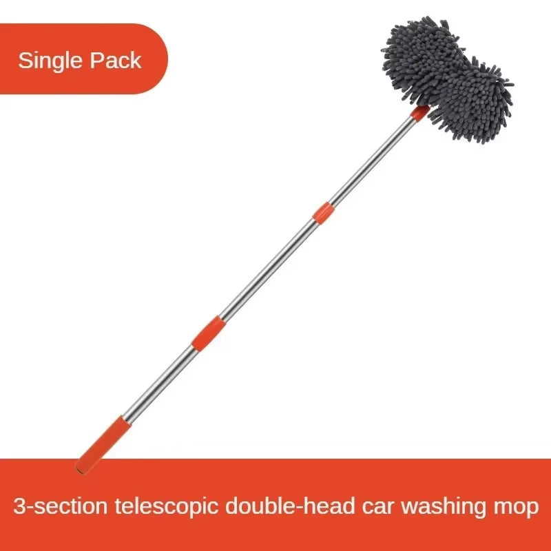 Telescopic Car Wash Mop – Chenille Double Brush Head – image 7