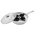 Egg Poacher Pan - 4 Cup Stainless Steel Poached Egg Maker