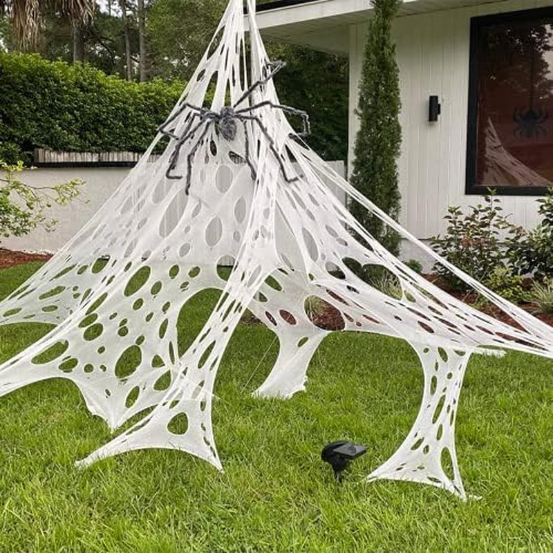 Halloween Spider Web – 450 sq ft Stretch Web Netting for Haunted House