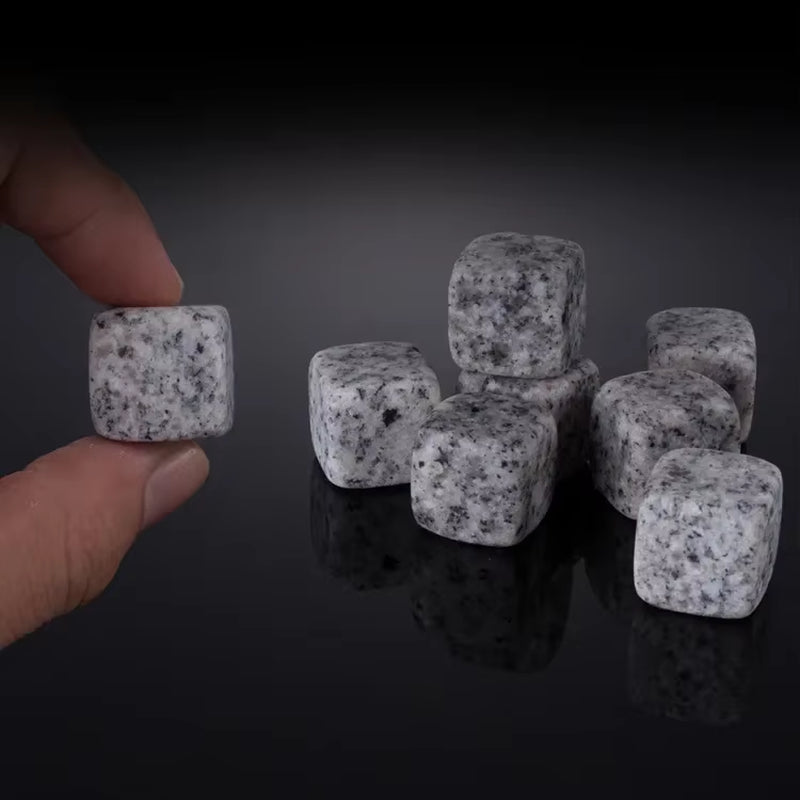 Whiskey Stones Gift Set, 6 Reusable Chilling Stones with Pouch – image 4