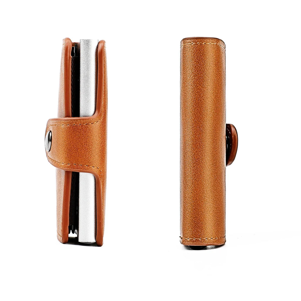 Men's Card Holder Wallet with Hasp Closure – Brown – image 5