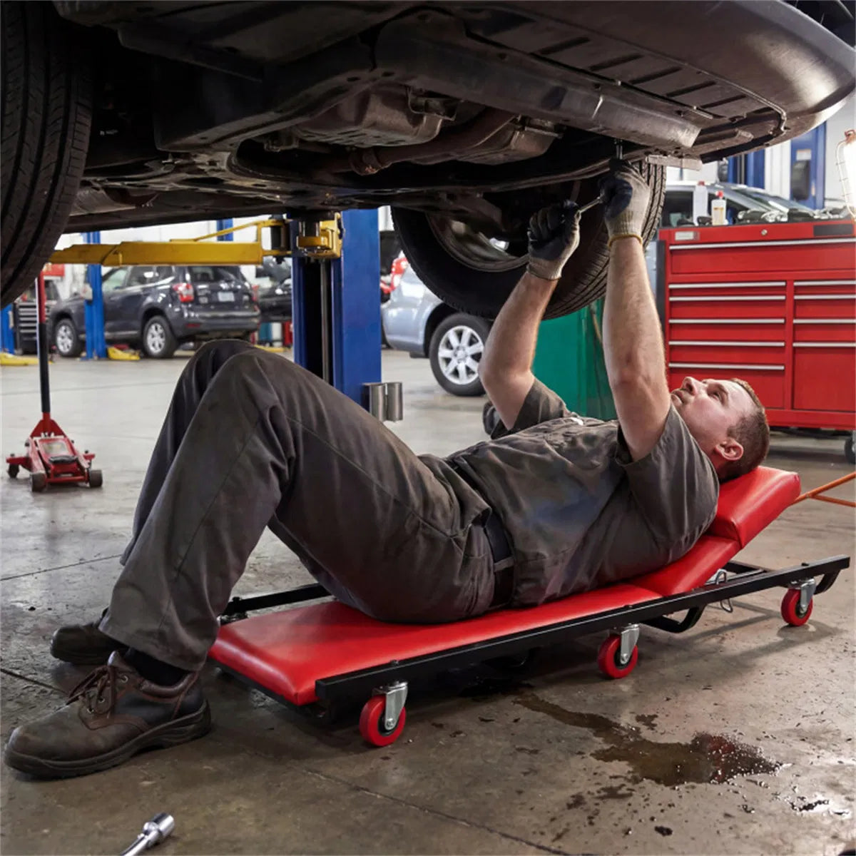 Mechanic Creeper, Rolling with 4-Position Adjustable Backrest – image 3