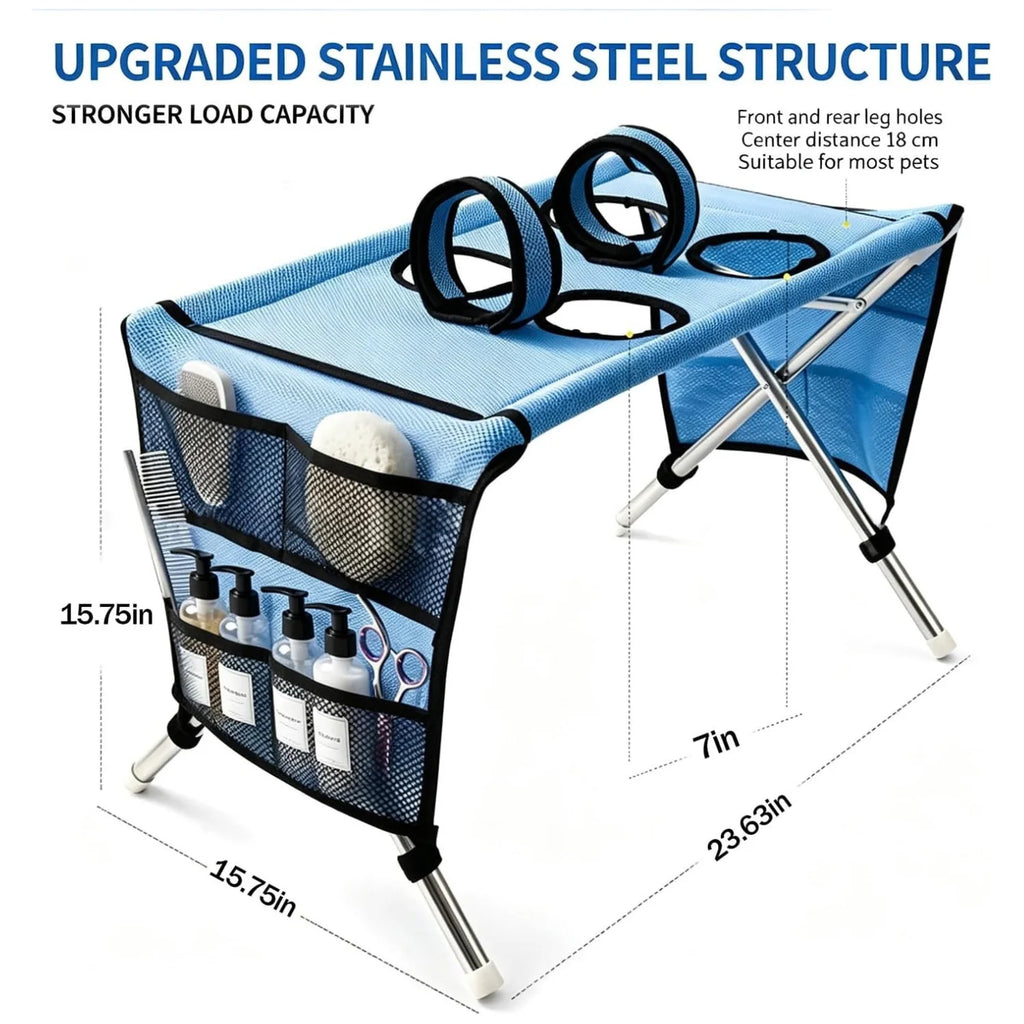 Dog Grooming Hammock with Stand – Foldable Pet Shower Holder – image 3