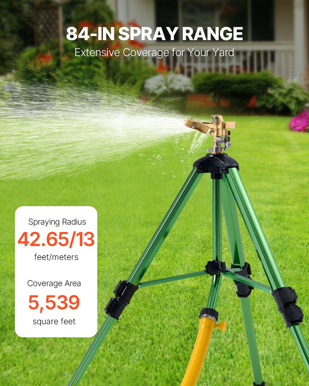 Tripod Impact Sprinkler 2 Pack with Brass Head, 360 Degree Coverage – image 3