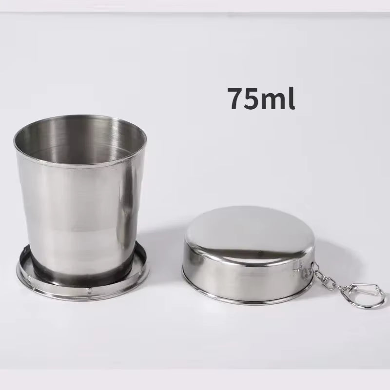 Folding Camping Cup, Stainless Steel Collapsible Travel Cup