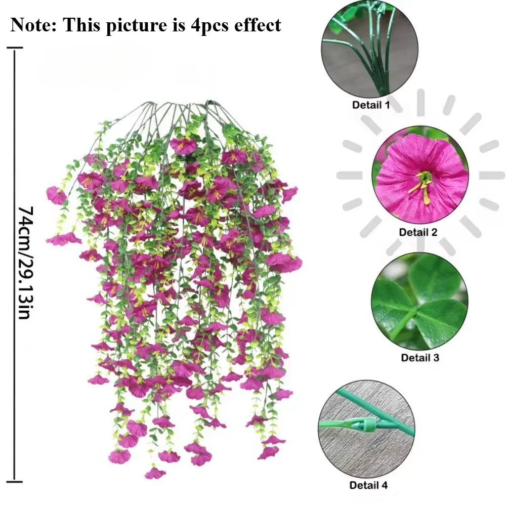 Artificial Hanging Plants - UV Resistant Fake Flowers for Decor