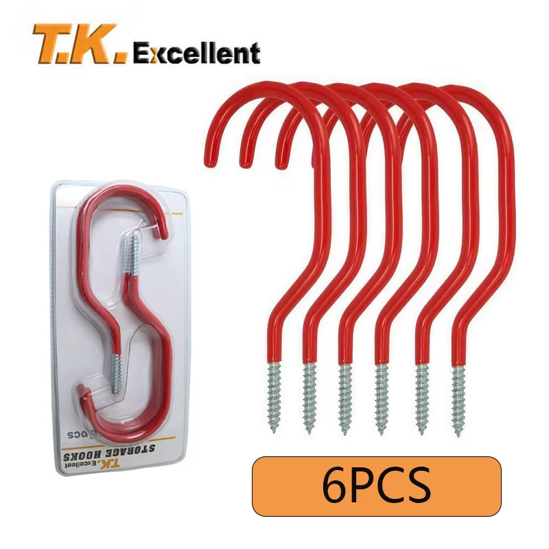 Heavy-Duty Screw-In Bike Hanger Hooks Set