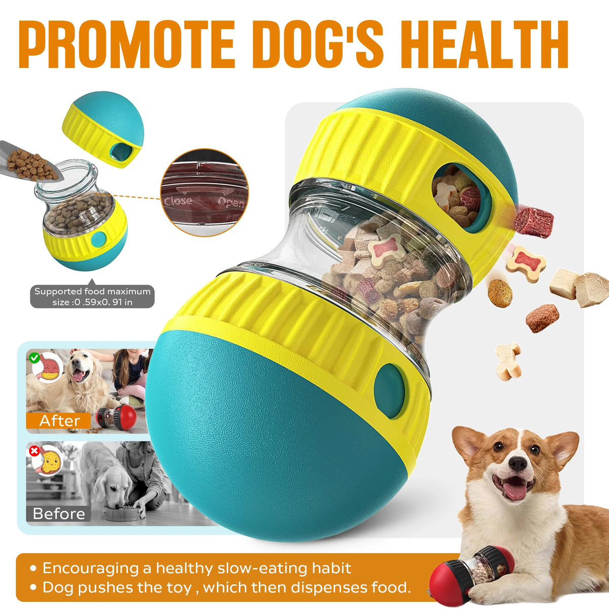 Treat Dispensing Dog Ball - Adjustable Slow Feeder Puzzle Toy – image 6