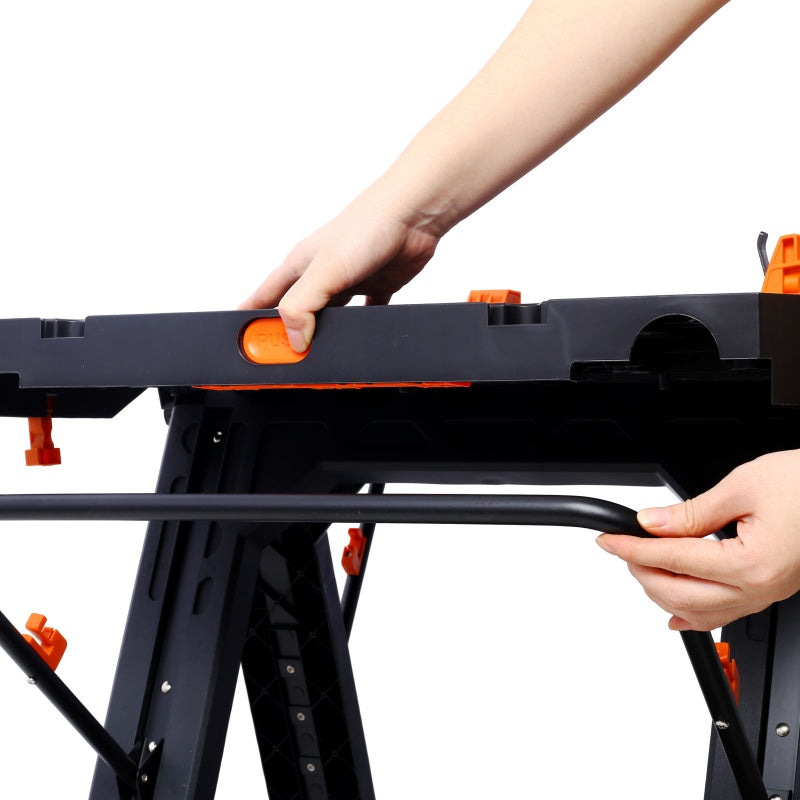 2-in-1 Folding Workbench and Sawhorse with 2 Clamps – image 7